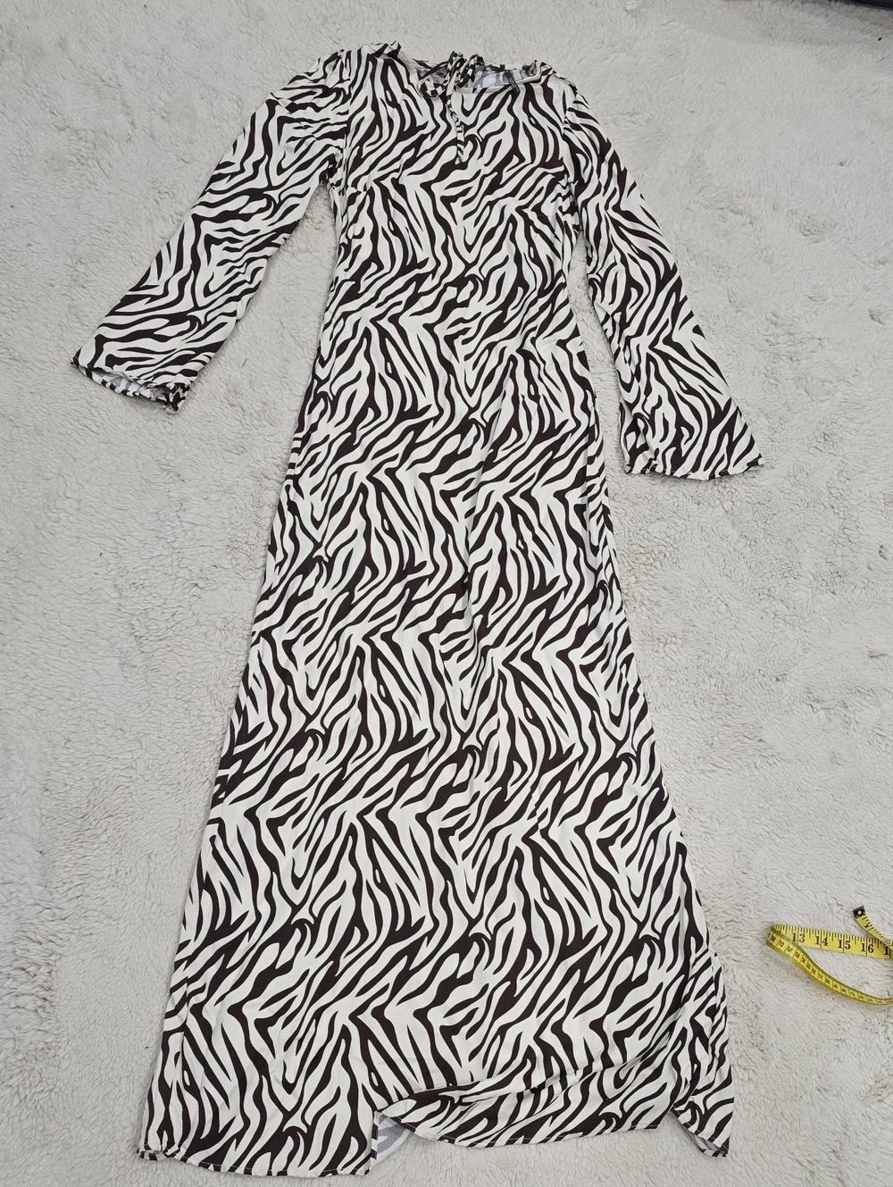 Anthropologie Black & White Zebra Print Maxi Dress
